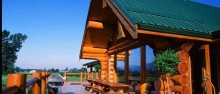 Log main lodge at Fraser River Lodge