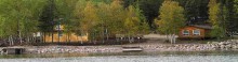 view from lake of Churchill River Lodge