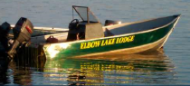 Fishing boat from Elbow Lake Lodge