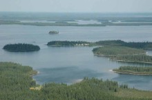 Aerial view of Silsby Lake Lodge