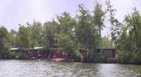 Housekeeping cabins viewed from lake