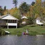Waterfront guest cabins at Trail End Camp and Outfitters