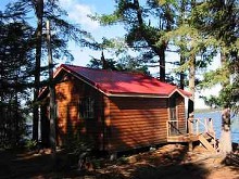 Guest cabin overlooking lake at Century Lodge