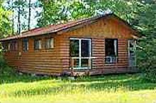 Log guest cabin at Huber's Lone Pine Lodge