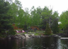 Island Lake Camp view from the lake