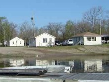 View from lake of Mylie's Place Resort