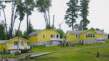 Guest cabins and main lodge at Separation Lake Camps