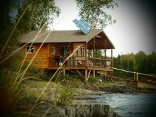Lakefront guest log cabin at Slate Falls Outposts