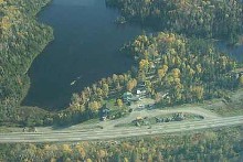 Aerial view of Spruce Shilling Camp