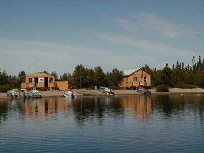 View from lake of Lac Perdu