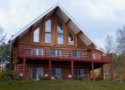 Log guest cabin at Miwapanee Lodge