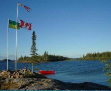 View of the lake at Lake Athabasca Lodge